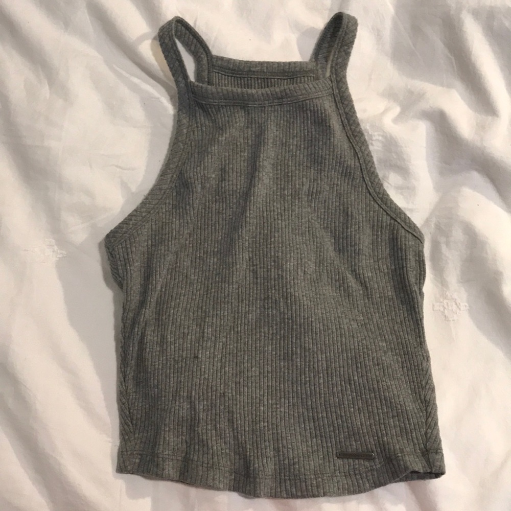 Gray high neck Abercrombie & Fitch tank top